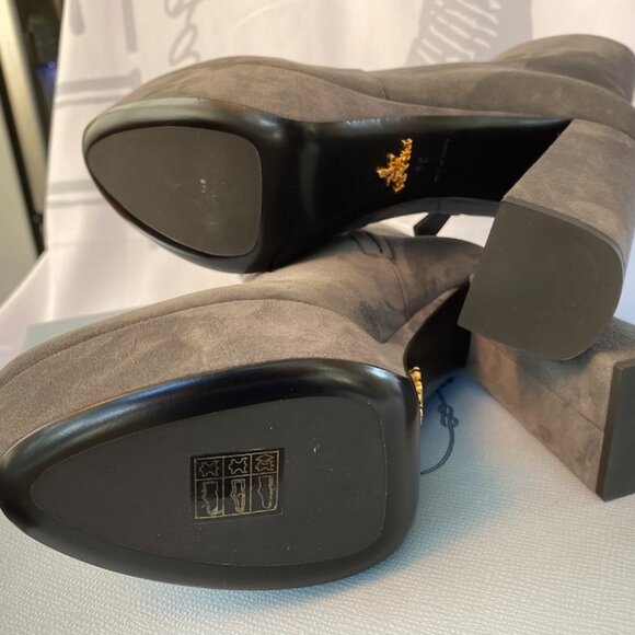 Prada Milano Gray Suede Ankle Boot - Picture 6 of 9